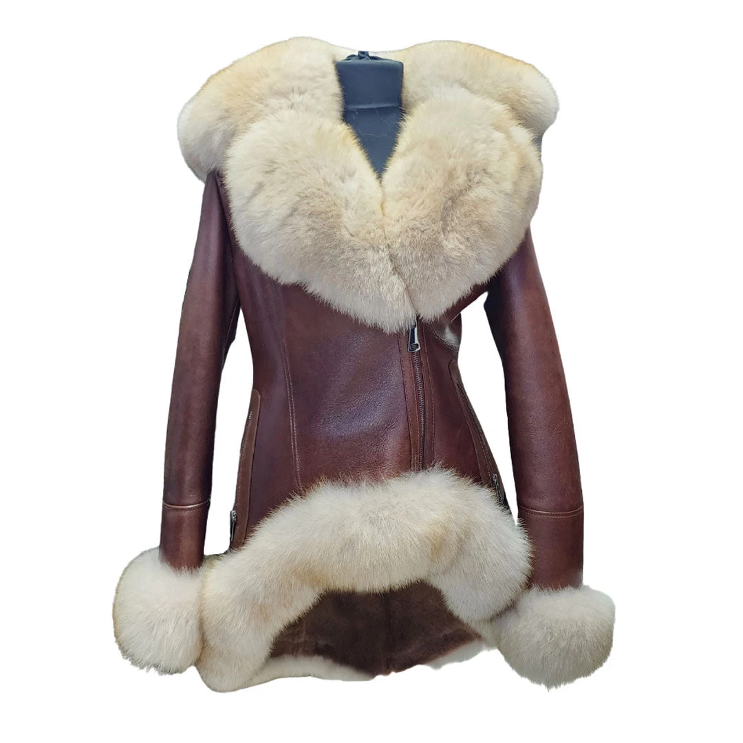 Gianna's Brown Shearling Fur Coat 3 Gianna's Brown Shearling Fur Coat