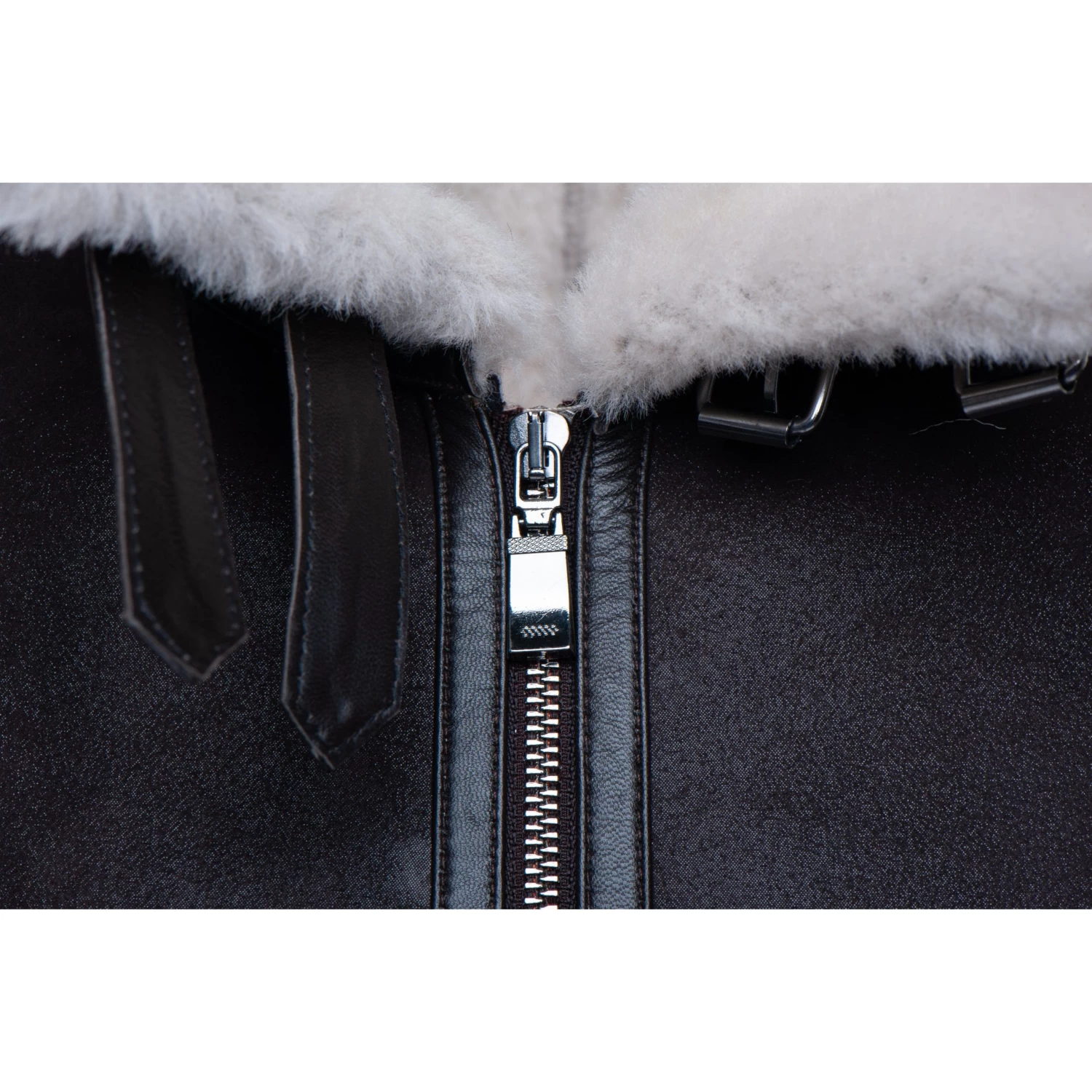 Hampton's Classic Brown B-3 Bomber Aviator Shearling Jacket With Collar Belt 9 Hampton's Classic Brown B-3 Bomber Aviator Shearling Jacket With Collar Belt - Image 7