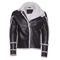 Harry's Sherpa Leather Jacket With Double Collar