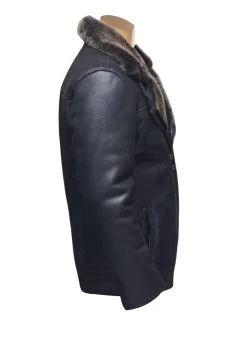 Robbie's Black Shearling Sheepskin Car Coat -Leather Clothing Store IMG 20210623 WA0025