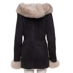 Izzy's Shearling Coat With Fox Fur Trim -Leather Clothing Store Izzy sShearlingcoatwithfoxfurtrim 2