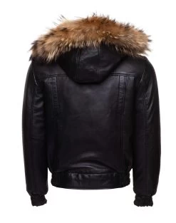 Castillos Bomber Winter Leather Jacket With Real Fox Fur Hoodie 15 Castillos Bomber Winter Leather Jacket With Real Fox Fur Hoodie -Leather Clothing Store Jackets 13 2
