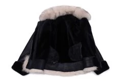 Cecily’s Black Shearling Sheepskin With Fox Fur Trim 8 Cecily’s Black Shearling Sheepskin With Fox Fur Trim -Leather Clothing Store Jackets 20 5