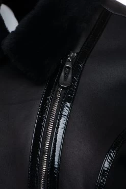 Tasha’s Black Sheepskin Shearling B-3 Bomber Style Jacket 15 Tasha’s Black Sheepskin Shearling B-3 Bomber Style Jacket -Leather Clothing Store Jackets 18 4