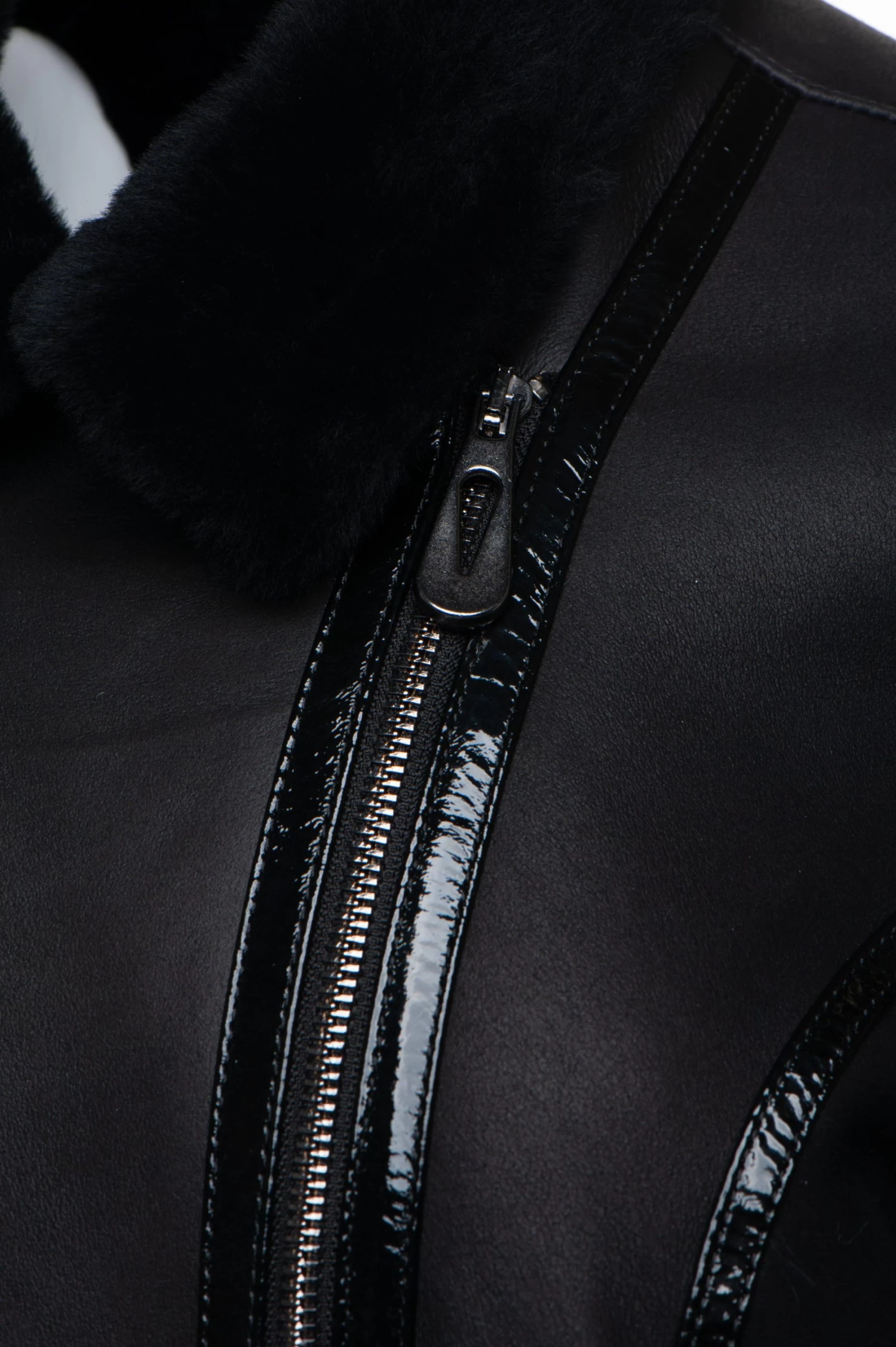 Tasha’s Black Sheepskin Shearling B-3 Bomber Style Jacket 8 Tasha’s Black Sheepskin Shearling B-3 Bomber Style Jacket - Image 7