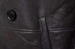 Jozef's 3/4 Length Brown Shearling Buttoned Coat 13 Jozef's 3/4 Length Brown Shearling Buttoned Coat -Leather Clothing Store Jackets 6 5