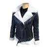 Jayne's Sheepskin Black And White Biker Shearling Jacket -Leather Clothing Store Jayne sSheepskinBlackandWhiteBikerShearlingJacket 1