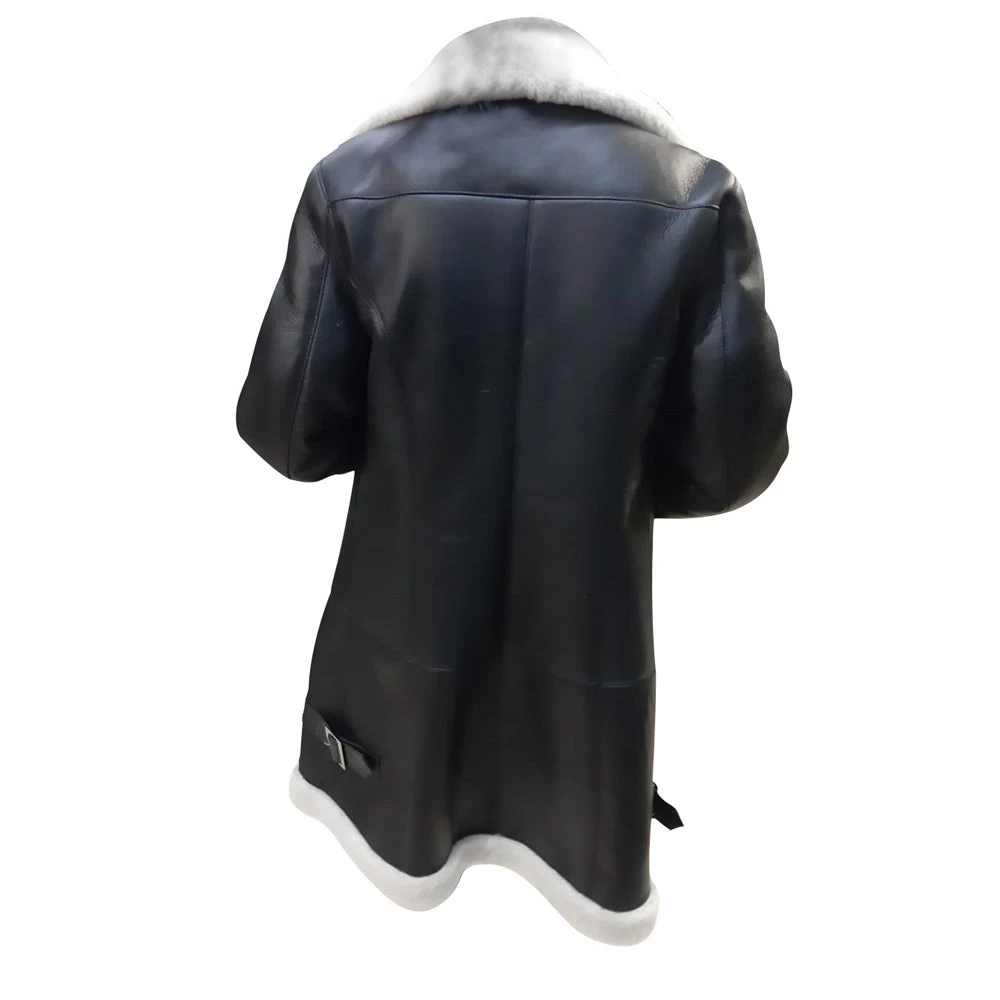 Katy's Black Shearling Aviator Long Coat 4 Katy's Black Shearling Aviator Long Coat - Image 2