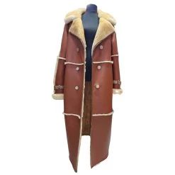 Liliana's Golden Tan Shearling Trench Coat