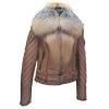 Luminsquilted Shearling Jacket With Crystal Fox Fur 2 Luminsquilted Shearling Jacket With Crystal Fox Fur -Leather Clothing Store Lumin sCrystalBrownFoxFurCollarShearlingQuiltedJacket