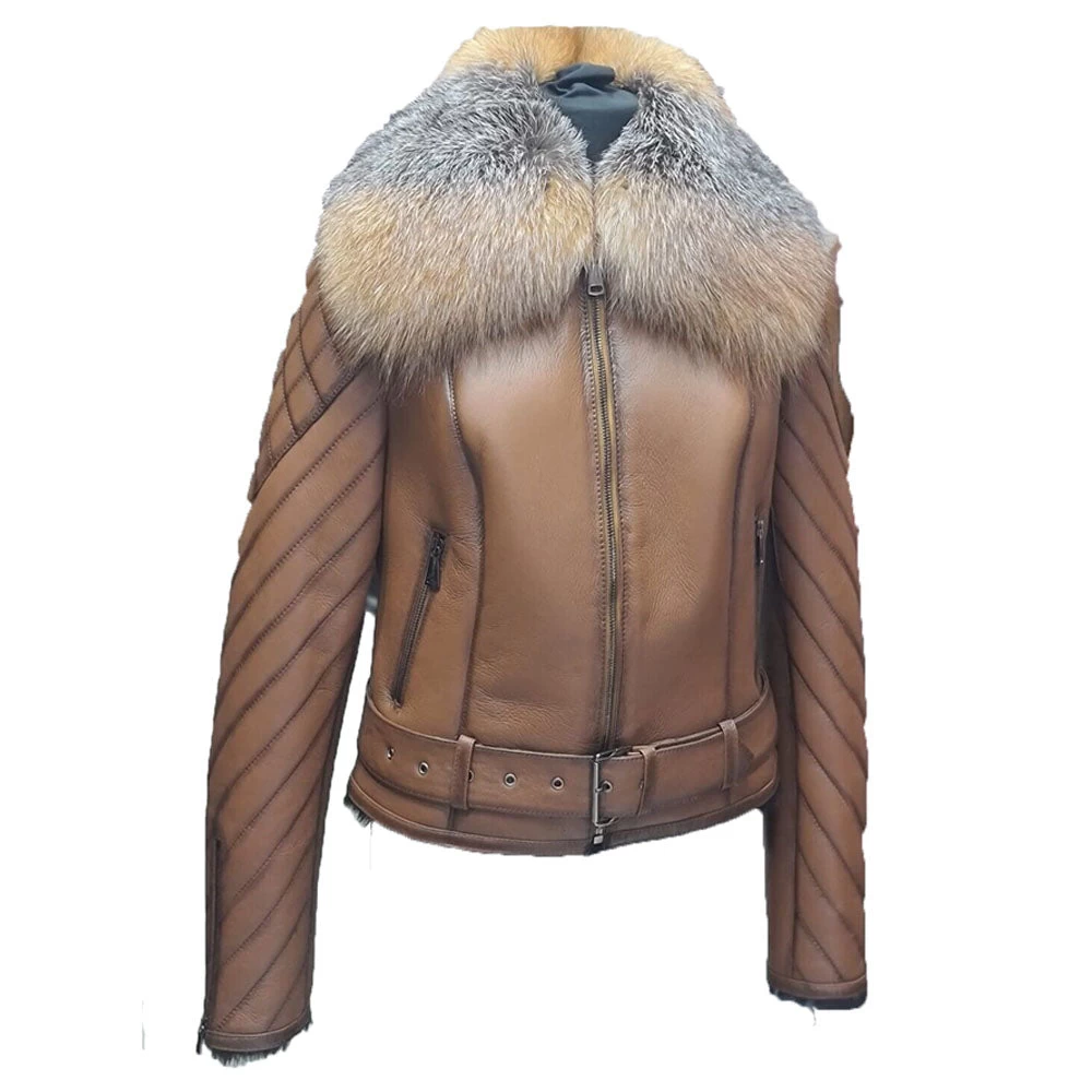 Luminsquilted Shearling Jacket With Crystal Fox Fur 3 Luminsquilted Shearling Jacket With Crystal Fox Fur