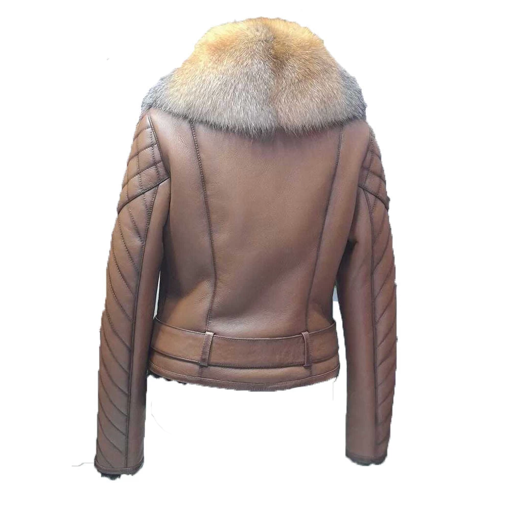 Luminsquilted Shearling Jacket With Crystal Fox Fur 6 Luminsquilted Shearling Jacket With Crystal Fox Fur - Image 4