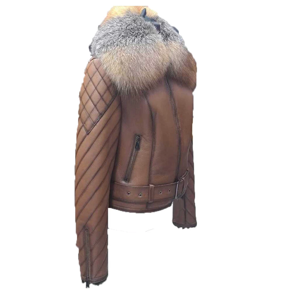 Luminsquilted Shearling Jacket With Crystal Fox Fur 7 Luminsquilted Shearling Jacket With Crystal Fox Fur - Image 5