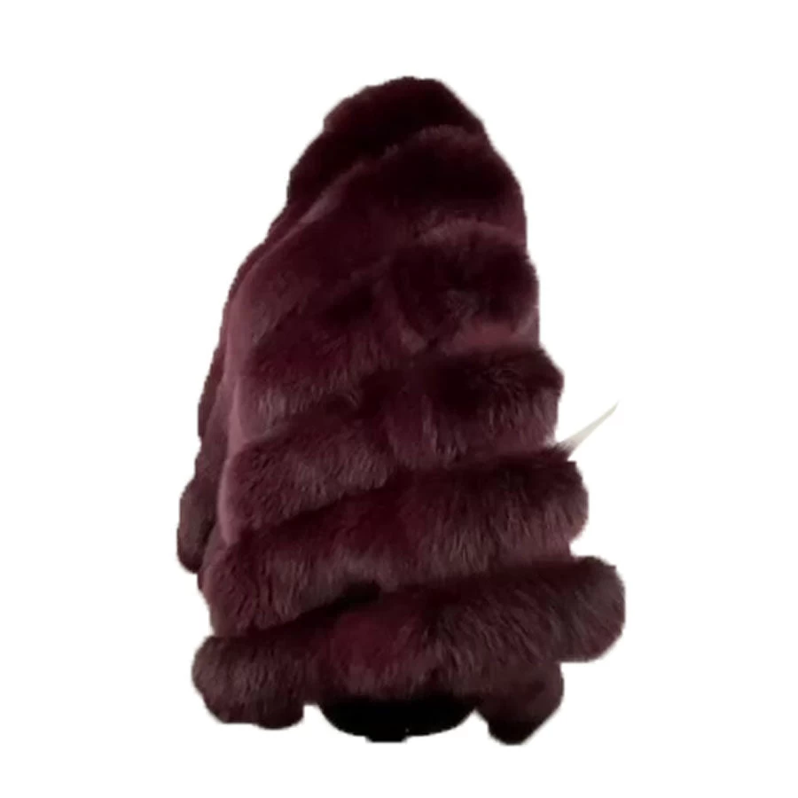 Women's Burgundy Fox Fur Cape/ Poncho 4 Women's Burgundy Fox Fur Cape/ Poncho - Image 2