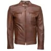 Nick Hawley's Two -Tone Brown Cafe Racer Leather Jacket 1 Nick Hawley's Two -Tone Brown Cafe Racer Leather Jacket -Leather Clothing Store NickHawley sTwo TonebrownCaferacerLeatherJacket 1