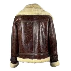 Terry Gretzky Vintage Oxblood Bomber Jacket With Double Collar 16 Terry Gretzky Vintage Oxblood Bomber Jacket With Double Collar -Leather Clothing Store NotchLapelBrownShearling 3