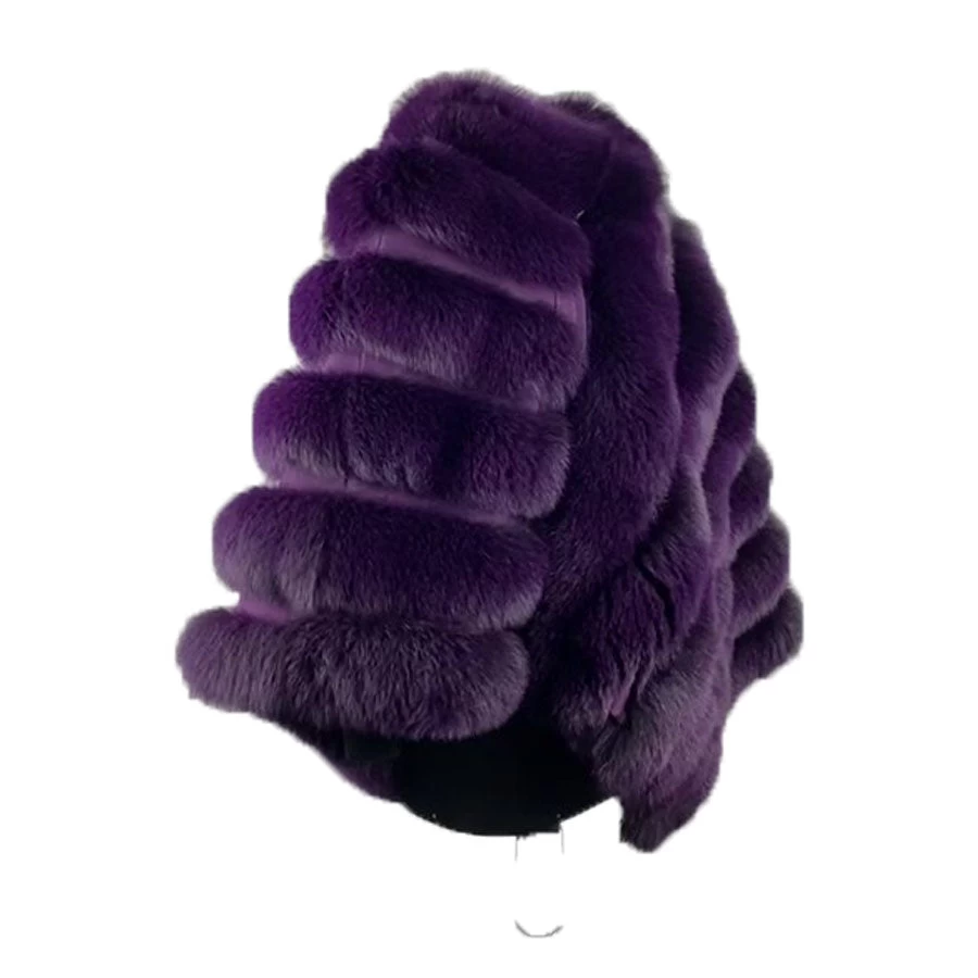 Women's Purple Fox Fur Cape/ Poncho 6 Women's Purple Fox Fur Cape/ Poncho - Image 4