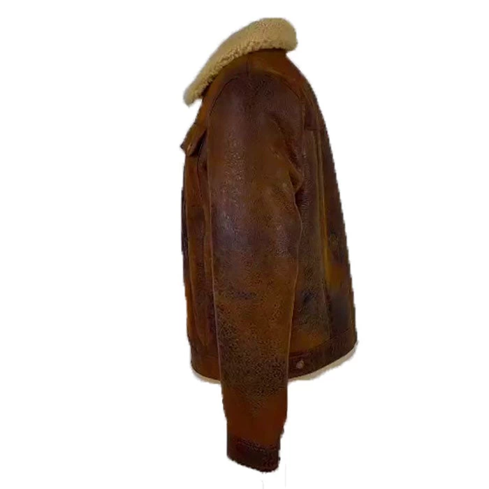 Kevin's Vintage Trucker Style Shearling Jacket 5 Kevin's Vintage Trucker Style Shearling Jacket - Image 3