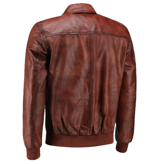 Boyd's Rust Leather Jacket With Ribbed Cuffs 5 Boyd's Rust Leather Jacket With Ribbed Cuffs - Image 3