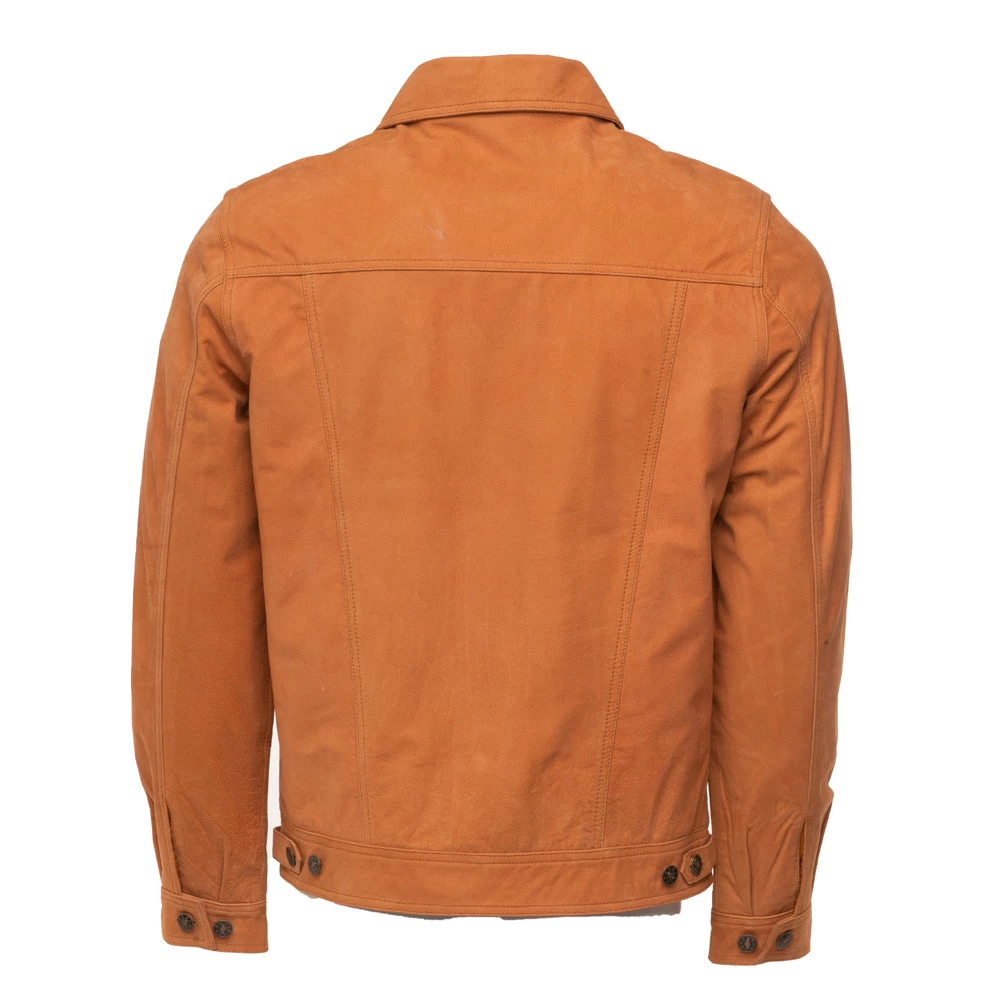 Trucker Shirt Tan Suede Leather Jacket 4 Trucker Shirt Tan Suede Leather Jacket - Image 2