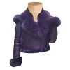 Sierra's Purple Sheepskin Shearling Crop Jakcet With Hoodie And Fox Fur 1 Sierra's Purple Sheepskin Shearling Crop Jakcet With Hoodie And Fox Fur -Leather Clothing Store Sierra sPurpleSheepskinShearlingCropJakcetwithFoxFur 1
