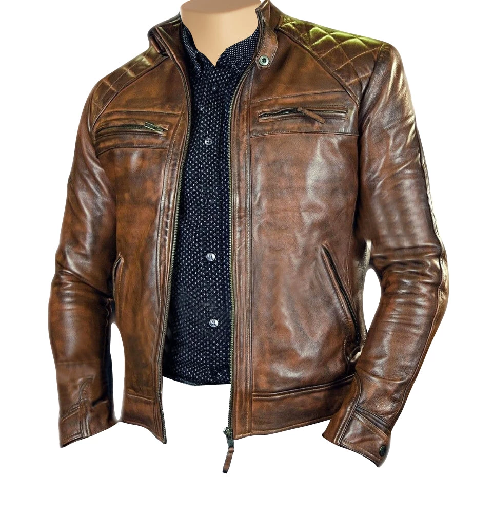 Roan Distressed Brown Moto Leather Jacket 5 Roan Distressed Brown Moto Leather Jacket - Image 3