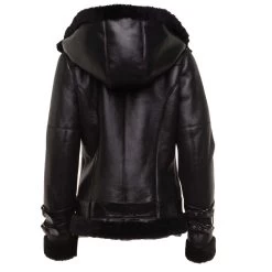 Sofie's Black Biker Style Sheepskin Shearling Jacket With Hoodie 13 Sofie's Black Biker Style Sheepskin Shearling Jacket With Hoodie -Leather Clothing Store Sofie sblackbikerstylesheepskinshearlingjacketwithhoodie 2
