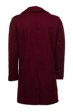 Men's Burgundy Wool 3/4 Double Breasted Coat -Leather Clothing Store Studio Session 11119 min