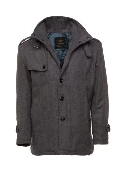 Deon John's Grey Wool Coat With Epaulettes 9 Deon John's Grey Wool Coat With Epaulettes -Leather Clothing Store StudioSession 005 min