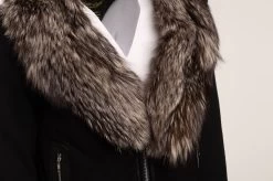 Allen Black NubuckLeather Jacket With Real Fox Fur On Collar And Hoodie 7 Allen Black NubuckLeather Jacket With Real Fox Fur On Collar And Hoodie -Leather Clothing Store StudioSession 013 min