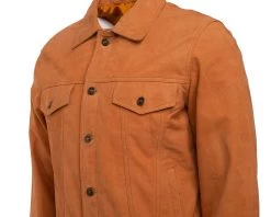 Trucker Shirt Tan Suede Leather Jacket 7 Trucker Shirt Tan Suede Leather Jacket -Leather Clothing Store StudioSession 032