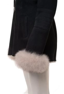 Izzy's Shearling Coat With Fox Fur Trim -Leather Clothing Store StudioSession 077