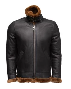Classic Ginger Brown B3 Bomber Aviator Shearling Jacket -Leather Clothing Store StudioSession 243 min