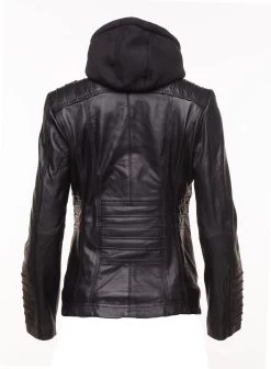 Women's Black Leather Jacket With Piping Details 8 Women's Black Leather Jacket With Piping Details -Leather Clothing Store StudioSession 335 min