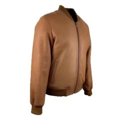 Jonathan Tan Shearling Bomber Jacket -Leather Clothing Store Tan5