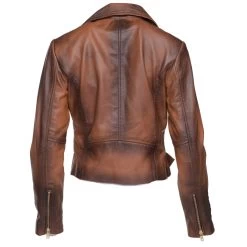 Tracy's Shaded Brown Crop Biker Leather Jacket With Waist Belt 10 Tracy's Shaded Brown Crop Biker Leather Jacket With Waist Belt -Leather Clothing Store Tracy sshadedbrowncropbikerleatherjacketwithwaistbelt 2