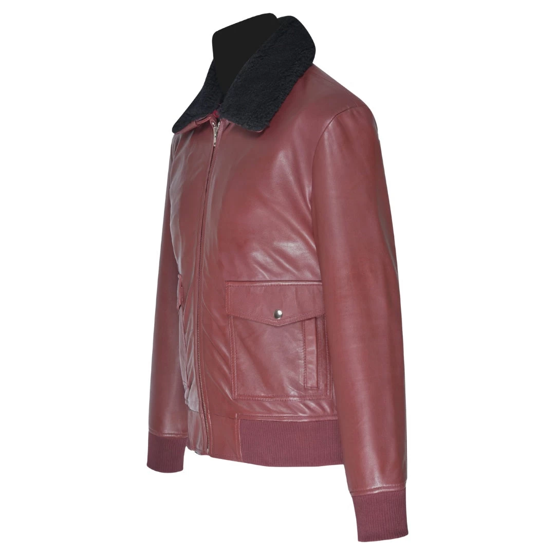 Justin's Burgundy A2 Bomber Jacket 5 Justin's Burgundy A2 Bomber Jacket - Image 3