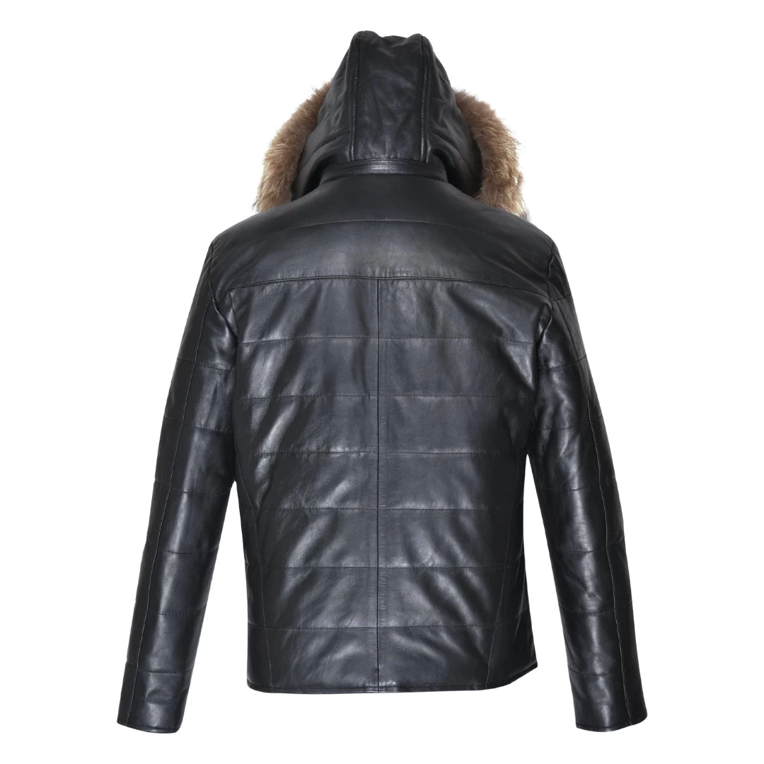 Raven Black Hooded Puffer Jacket 4 Raven Black Hooded Puffer Jacket - Image 2