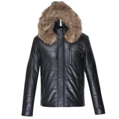 Raven Black Hooded Puffer Jacket