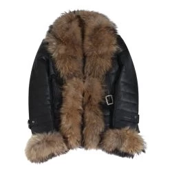 Jami Black Winter Jacket With Real Fur Trim