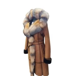 Ellie's Shearling Hooded Coat With Crystal Fox Fur -Leather Clothing Store Untitleddesign 2 3