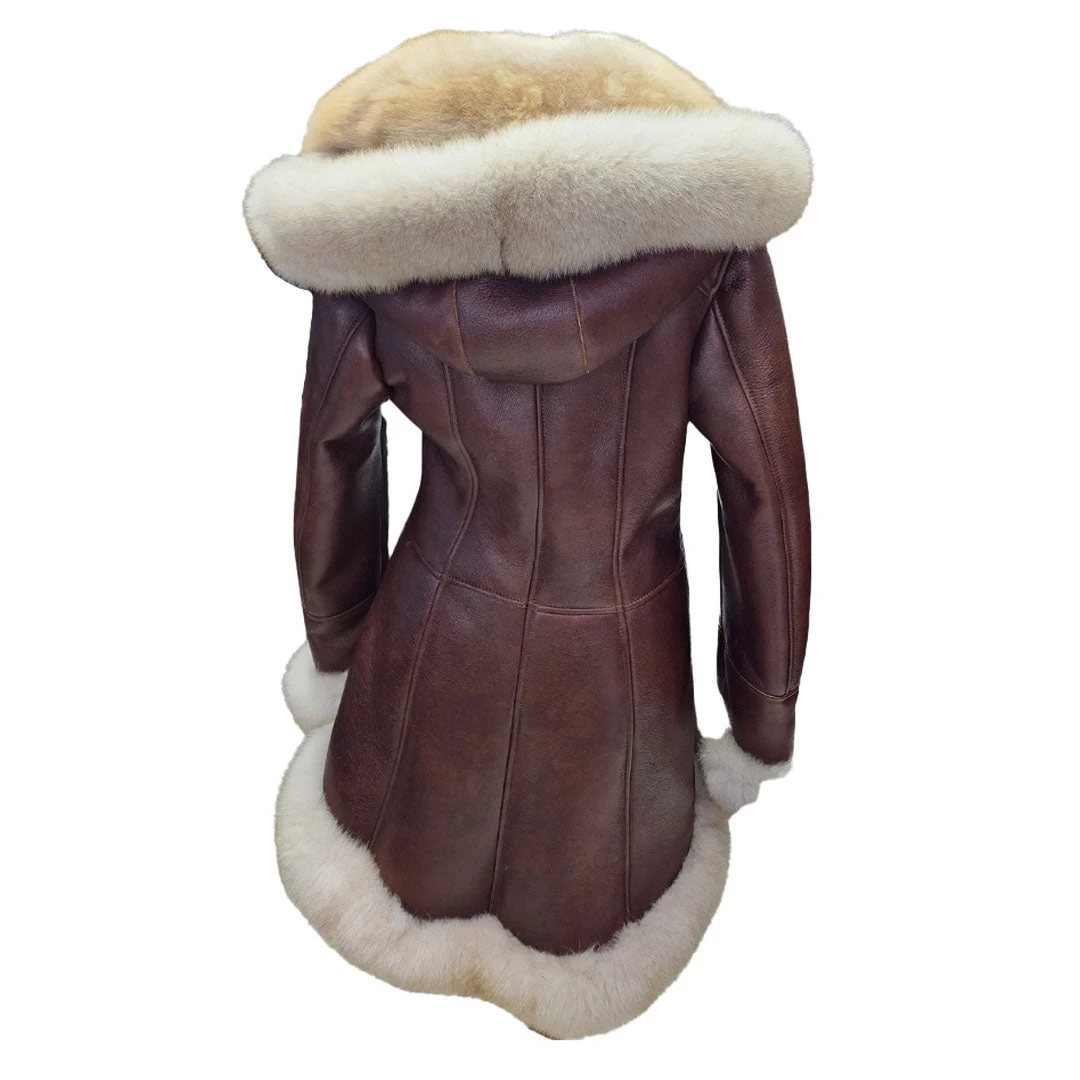 Gianna's Brown Shearling Fur Coat 4 Gianna's Brown Shearling Fur Coat - Image 2