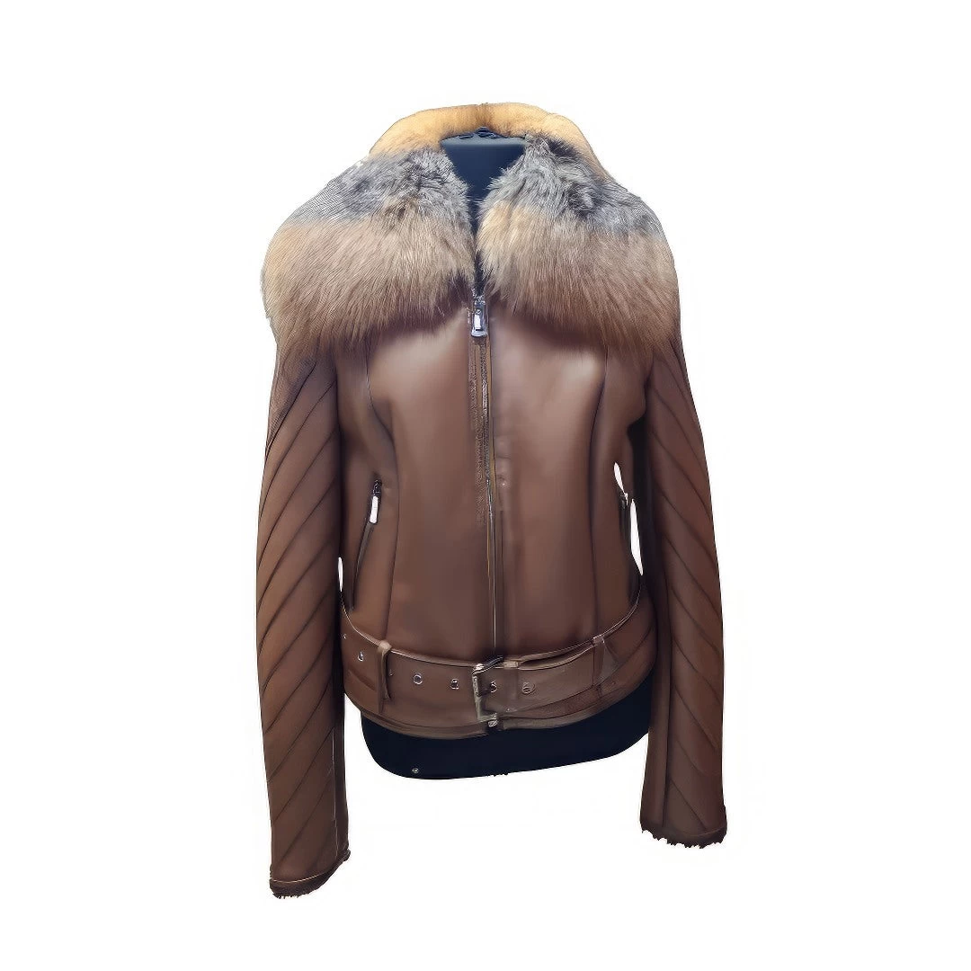 Luminsquilted Shearling Jacket With Crystal Fox Fur 8 Luminsquilted Shearling Jacket With Crystal Fox Fur - Image 6