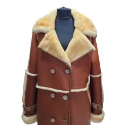 Liliana's Golden Tan Shearling Trench Coat -Leather Clothing Store Untitleddesign 4 7