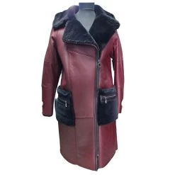 Samira's Burgundy Shearling Trench Coat 13 Samira's Burgundy Shearling Trench Coat -Leather Clothing Store Untitleddesign 5 5