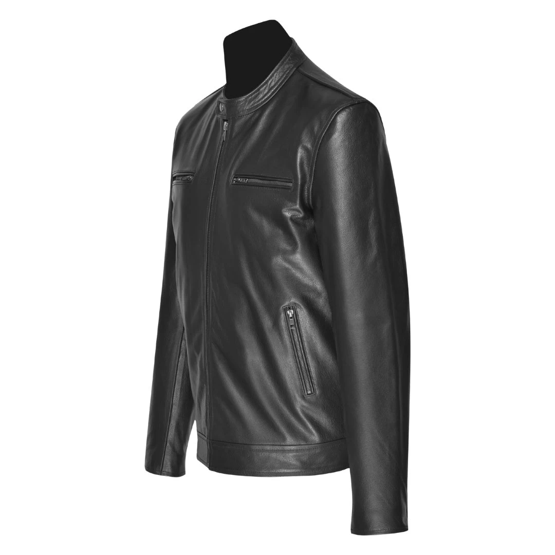 Bandit Black Cafe Racer Heavy Leather Jacket 5 Bandit Black Cafe Racer Heavy Leather Jacket - Image 3