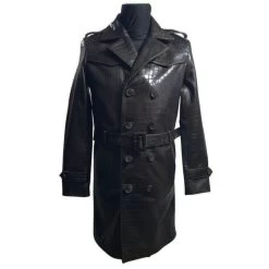 Jonathan's Elegant Croc Print Overcoat With Waist Belt