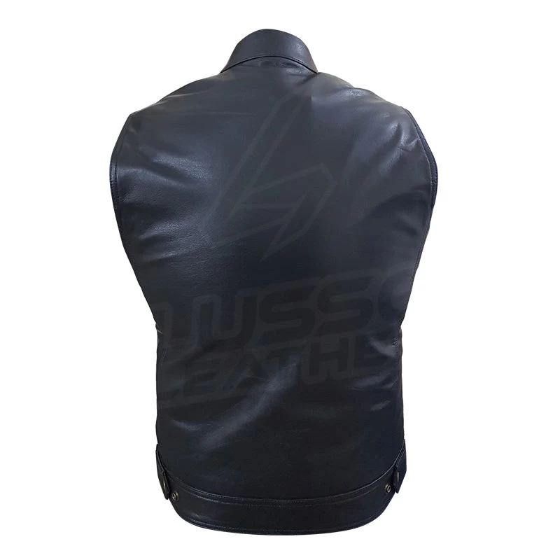 The "Club Rider" Motorcycle Leather Vest With Zippered Lining For Patches 4 The "Club Rider" Motorcycle Leather Vest With Zippered Lining For Patches - Image 2