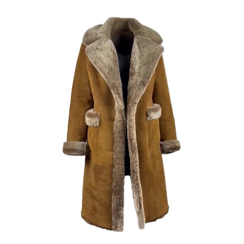 Sabina Tobacco Long Shearling Coat 3 Sabina Tobacco Long Shearling Coat