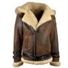 Rocco Vintage Distressed Brown Aviator Bomber Shearling Jacket With Hoodie -Leather Clothing Store VID 20220731 WA0004 Moment